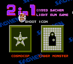 2 In 1: Cosmocop / Cyber Monster (NES)   © Sachen 1993    1/3