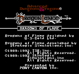 Dragons Of Flame (NES)   © Pony Canyon 1992    1/3
