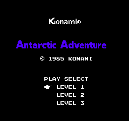 Antarctic Adventure (NES)   © Konami 1985    1/3