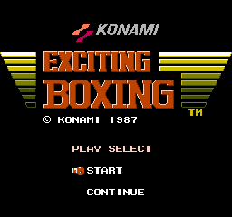 Exciting Boxing (NES)   © Konami 1987    1/3