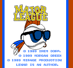 Major League (1989) (NES)   © Irem 1989    1/3