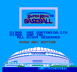 Super Real Baseball '88 (NES)   © Vap 1988    1/3