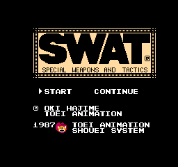 SWAT: Special Weapons And Tactics (NES)   © Toei 1987    1/3