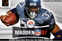 Madden NFL 07 (GBA)   © EA 2006    1/3