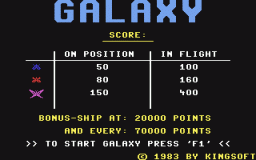 Galaxy (C64)   © Kingsoft 1983    1/2