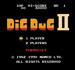 Dig Dug II (FDS)   © Namco 1990    1/3