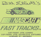 Bill Elliott's NASCAR Fast Tracks (GB)   © Konami 1991    1/3