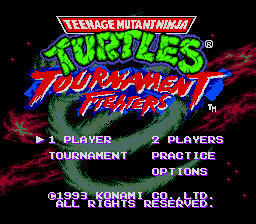 Teenage Mutant Ninja Turtles: Tournament Fighters (SMD)   © Konami 1993    1/3