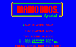 Mario Bros. Special (PC6)   © Hudson 1984    1/3