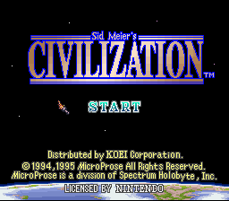 Civilization (SNES)   © KOEI 1994    1/3