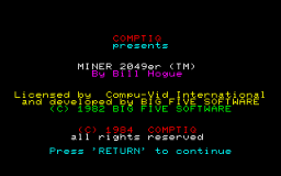 Miner 2049er (X1)   © Comptiq 1984    1/3