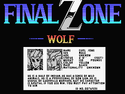 Final Zone Wolf (MSX)   © Telenet 1986    1/2