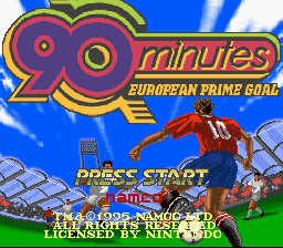 90 Minutes: European Prime Goal (SNES)   © Ocean 1995    1/3