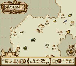 The Atlas: Renaissance Voyager (SNES)   © Pack-In-Video 1995    2/3