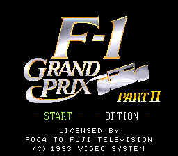 F-1 Grand Prix Part II (SNES)   © Video System 1993    1/3