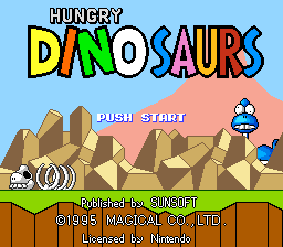 Hungry Dinosaurs (SNES)   © SunSoft 1994    1/3