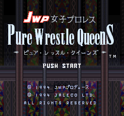 JWP Joshi Pro Wrestling: Pure Wrestle Queens (SNES)   © Jaleco 1994    1/3