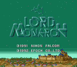Lord Monarch (SNES)   © Epoch 1992    1/3