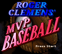 Roger Clemens' MVP Baseball (SNES)   © LJN 1992    1/3