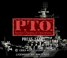 P.T.O.: Pacific Theater Of Operations (SNES)   © KOEI 1992    1/3