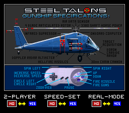 Steel Talons (SNES)   © Left Field Entertainment 1993    2/3
