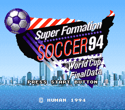 Super Formation Soccer '94: World Cup Final Data (SNES)   © Human 1994    1/3