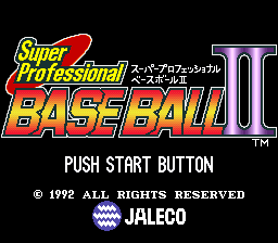 Super Professional Baseball II (SNES)   © Jaleco 1992    1/3