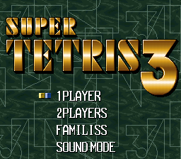 Super Tetris 3 (SNES)   © Bullet Proof 1994    1/3
