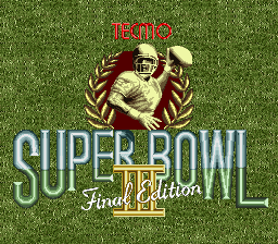 Tecmo Super Bowl III: Final Edition (SNES)   © Tecmo 1995    1/3