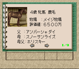 Winning Post 2 (SNES)   © KOEI 1995    2/3