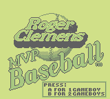 Roger Clemens' MVP Baseball (GB)   © LJN 1992    1/3