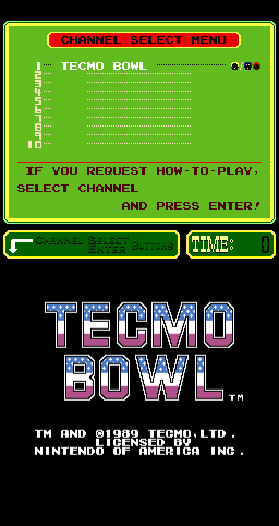 Tecmo Bowl [PlayChoice] (ARC)   © Tecmo 1989    1/4