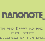 Nanonote (GB)   © Konami 1992    1/3