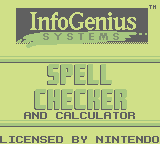 Spell Checker And Calculator (GB) &nbsp; &copy; GameTek 1991 &nbsp;  1/3