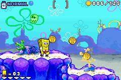 SpongeBob SquarePants: SuperSponge / SpongeBob SquarePants: Revenge Of The Flying Dutchman (GBA)   © THQ 2004    2/3