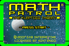Math Patrol: The Kleptoid Threat (GBA)   © Tomy 2007    1/3