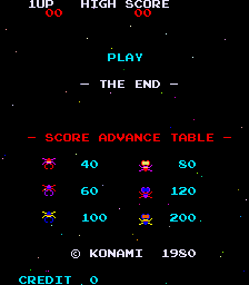 The End (ARC)   © Konami 1980    1/3