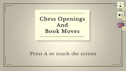 Chess Openings And Book Moves (NS)   © Cooking & Publishing 2023    1/3