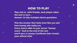Looney Test (NS) &nbsp; &copy; Sabec 2025 &nbsp;  1/6